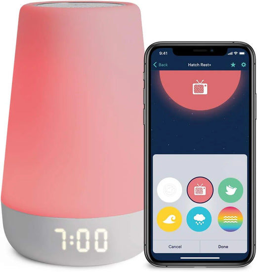 Night light, enhanced wake-up reminder audio monitor, white noise soothing device, infant sleep training device, children's alarm clock, night light