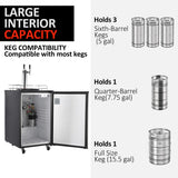 Beer Kegerator, Dual Tap Draft Beer Dispenser, Full Size Stainless Steel Keg Refrigerator With Drip Tray, CO2 Cylinder, 32°F- 50°F Temperature Control, 170L image 2