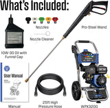 WPX3400 Gas Pressure Washer, 3400 PSI and 2.6 Max GPM, Onboard Soap Tank, Spray Gun and Wand, 5 Nozzle Set, for Cars/Fences/Driveways/Homes/Patios/Furniture image 4