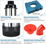 Pool fountain aerator, F2-2 type, 1 horsepower, 750 watts, 110 volts, stainless steel floating fountain, equipped with 100 feet power cord, suitable for fountain waterfalls pumps and hydraulic systems in small and large ponds and lakes. image 2