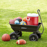 Heavy-duty multi-purpose garbage transfer cart garden cart, equipped with pneumatic tires, capacity 4 cubic feet - 600 pounds load capacity, outdoor wheeled cart, suitable for garden, gardening and landscaping work. image 2