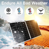 Foldable solar panel - 18-volt monocrystalline silicon type, portable foldable solar suitcase, equipped with a controller, used to charge 12-volt batteries (all lead-acid types: ventilated AGM gel): suitable for RV camping, sailing (200 watts) image 3
