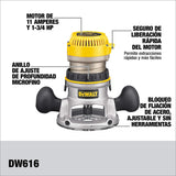 DEWALT Router, Fixed Base, 1-3/4-HP (DW616) , Yellow image 2