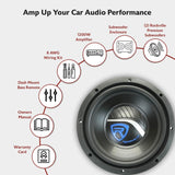 RV12.2B 1200W Dual 12" Car Subwoofer Enclosure Mono Amplifier Amp Kit image 4