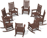 Outdoor Rocking Chair, HDPE Rocking Chair for Adults, All Weather Porch Rockers for Lawn Garden, White image 2