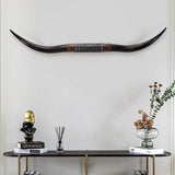 70" Long Horn Bull Horns, Longhorn Skull Wall Decor, Faux Taxidermy, Rustic Animal Head Wall Art, Living Room Decor image 2