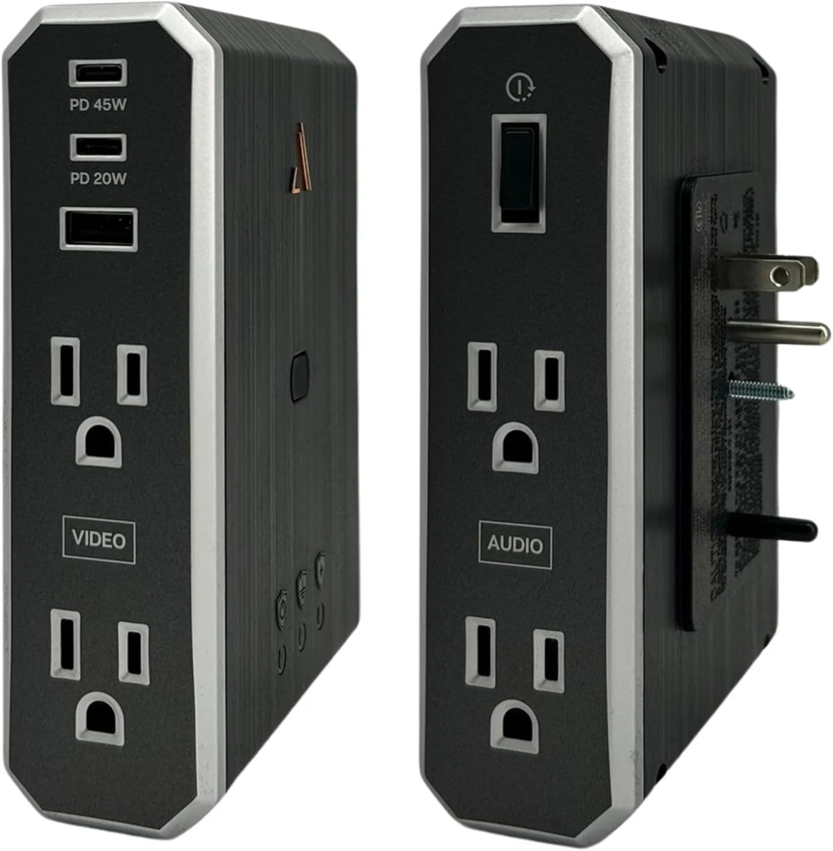 Austere VII Series Wall Power, 4 Outlets Surge Protector Power Strip, 2 USB C & 1 USB A, 2.4 amps, 45W & 20W Power Delivery | 3500 Joules, EMI/RFI Filtering, 6 Year Component Guarantee