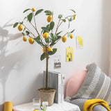 Fake Bonsai Tree The Artificial Plant Small Potted Plant Decorates The Artificial Flower Lemon Tree, 37 Inches High, It is A Good Choice Both Indoors and Outdoors. Artificial Bonsai Tree image 3