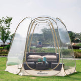 Pop-up bubble tent - Large extra-large rainproof shelter - Warm camping tent - Winter tent - Light gray image 2