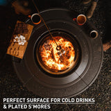 52.6-inch fireplace surround tabletop - Portable protective partition for wood-burning fireplace, ensuring safety and enhancing space - Powder-coated steel and UV-resistant outdoor fabric material, black image 3