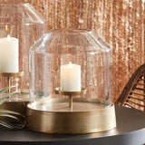 Elegant Gold Large Round Hurricane Candle Holder Dome Shape 13 in Terrarium Classic image 2