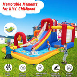 Inflatable Water Slide, 10 in 1 Water Park Bounce House with Blower, Splash Pool, 2 Slides, Water Cannon, Climbing Wall, Blow up Water Slides for Kids Outdoor Backyard image 4