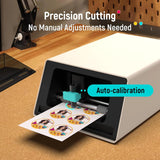 Color sticker printer and cutter - A multi-functional sticker manufacturing equipment that combines DIY creativity, custom label and gift production. Thermal transfer digital printing device, 300 DPI resolution, precise artificial intelligence automa image 3