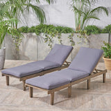 Outdoor rosewood recliner (set of two), gray surface / dark gray seat cushion image 2