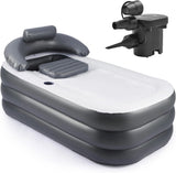 Inflatable Adult Bath Tub, Free-Standing Blow Up Bathtub with Foldable Portable Feature for Adult Spa with Electric Air Pump (High-Density PVC) image 3