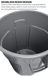 Heavy-duty round trash can / dumpster, 20-gallon capacity, white, suitable for outdoor garbage containers in places such as garden workers / construction workers / restaurants / backyards / offices / warehouses, 6 pieces per set. image 2