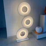 Minimalist art circle living room decorative floor lamp, warm white adjustable LED lamp, with shadow effect creating an atmosphere, acrylic material, indoor lamp image 2