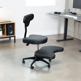 Cross-Legged Office Chair – Adjustable Height Floor Chair with Back Support for Yoga, Meditation, and ADHD (Black, CHAIR-CL02B-R) image 2