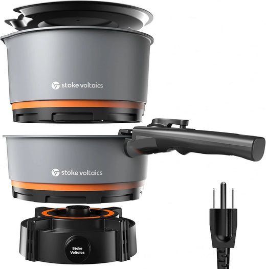 200 - 1000 watt electric camping stove, with cookware, 120 volt portable outdoor cooking set, windproof cookware, suitable for RVs, electric vehicles, off-road travel, RV life, car camping