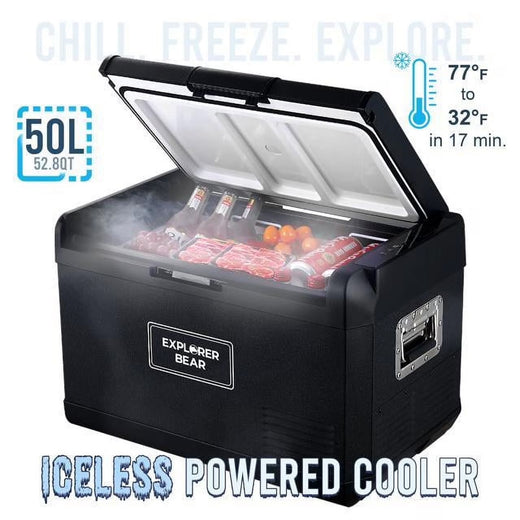 12V Car Fridge 50L 12/24V DC 110-240V AC Portable Freezer Compressor Cooler 0 H-50 H 3-Year Warranty