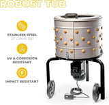 750W Chicken Plucker Poultry De-Feather Remover with 92 Soft Fingers Feather Plucking Machine 20" Drum Stainless Steel image 3