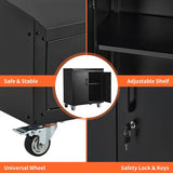 Garage Storage Cabinet with Wheels, 2 Door Tool Cabinet with Adjustable Shelves, Metal Lockable Tool Cabinet, Rolling Tool Chest for Home, 34 H x 30.3 L x 18 W, Assembly Required image 3
