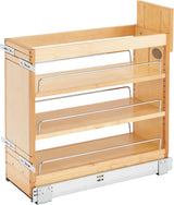 5-inch pull-out storage rack, suitable for bottom cabinets in kitchens/bathrooms, with a soft-closing slide rail for a spice rack/food storage rack, made of wood material