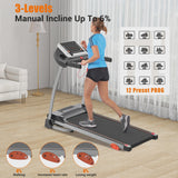 Ambifirner Easy Folding Treadmill with Adjustable Incline, Wide Running Deck, Foldable Design, Digital Monitor Mini Treadmill for Home Office image 6
