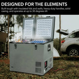 FM-65G 65 Quart Portable Refrigerator and Deep, AC 110V/ DC 12V, Real Chest Freezer for Car, Home, Camping, and RV with-8掳F to 50掳F Temperature Range, Gray, One Size image 3