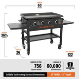 Blackstone 4-Burner 36" Griddle Cooking Station with Side Shelves image 3