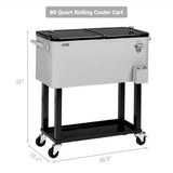 Portable 80 Quart Rolling Ice Chest with Shelf image 2