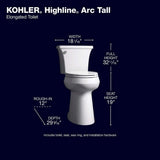 Extra Tall Highline Arc Complete Solution 2-piece 1.28 GPF Single Flush Elongated Toilet in White (Seat Included) 78305-0 image 4