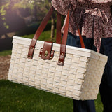 Outdoor picnic basket (with lid and handle), four-person picnic basket (including accessories) picnic equipment set (28-piece set) image 4