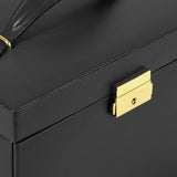 Medium-sized jewelry box, made of tin - 28 compartments, 10 spaces for storing rings, 20 slots for ear piercings 10 compartments for storing necklaces - Includes a handbag image 2