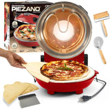 Pizza oven, with pizza cutter and dough roller, 12-inch portable indoor electric oven, 12-inch indoor pizza oven