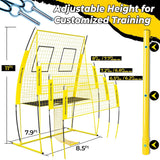 Adjustable volleyball training net equipment system (8x11 feet), suitable for adult outdoor or indoor volleyball practice, equipped with volleyball. image 2