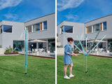 Simple drying machine, extendable by 50 meters to maintain cleanliness, made of fully rust-free aluminum material, with a shaft diameter of 3.28 meters and a maximum length of 2.03 meters. It has a pull-out rotating clothes drying rack, emerald green image 2
