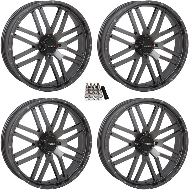 System 3 ST-3 Gunmetal UTV Wheels 22" Polaris RZR 1000 XP/Ranger XP 900/1000