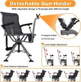 360° rotatable hunting seat, equipped with 4 extendable aluminum legs, adjustable gunstock, portable hunting shelter chair, equipped with carrying straps for outdoor activities. image 2