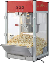 Popcorn machine, 12-ounce pot capacity, 1440-watt countertop popcorn machine, can produce 80 cups per batch, cinema-style popcorn machine, equipped with 3 switches for control, steel frame, tempered glass door, 1 pot, 2 spoons, red version image 4