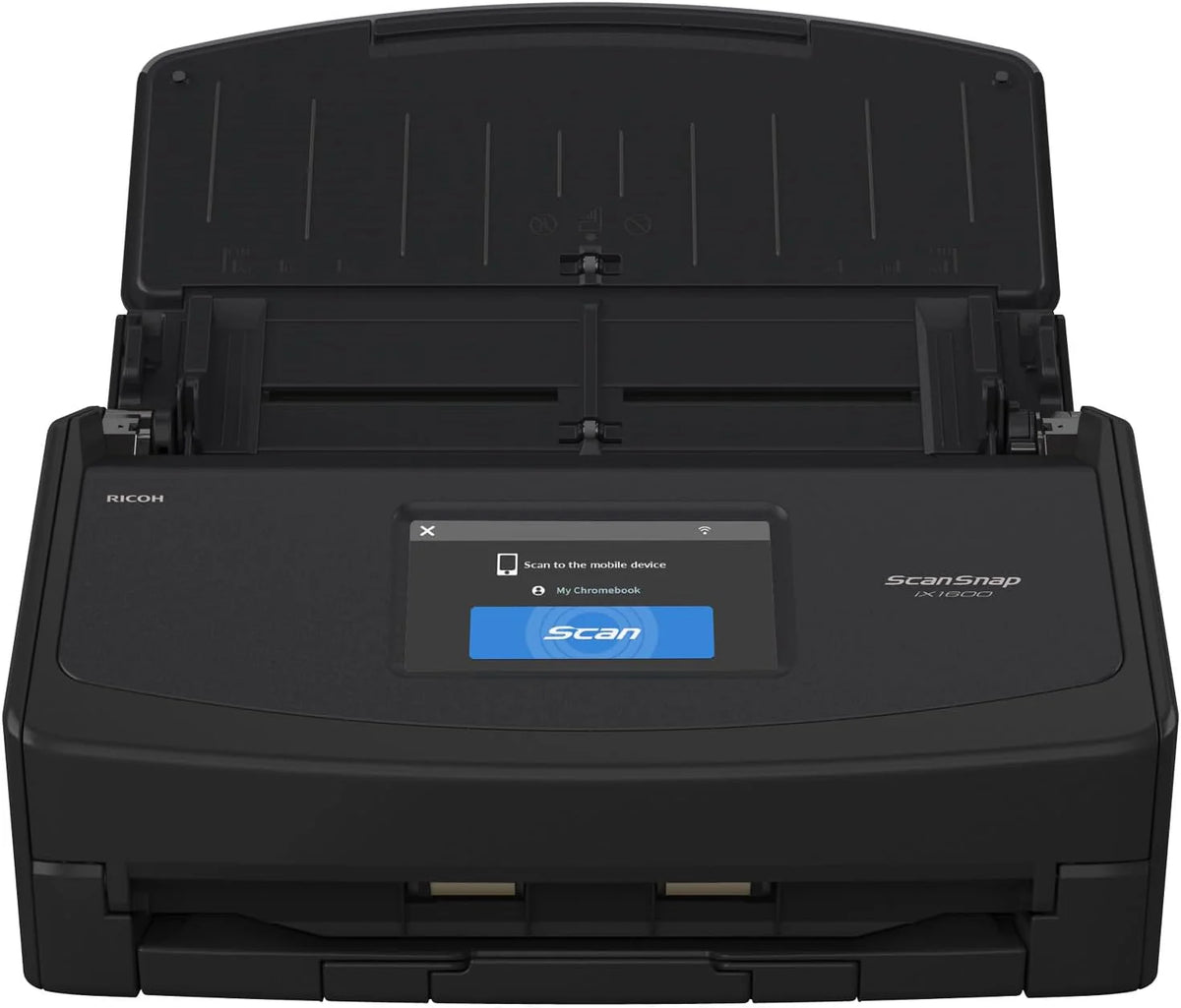 iX1600 Wireless or USB High-Speed Cloud Enabled Document, Photo & Receipt Scanner with Large Touchscreen and Auto Document Feeder for Mac or PC, 17 watts, Black