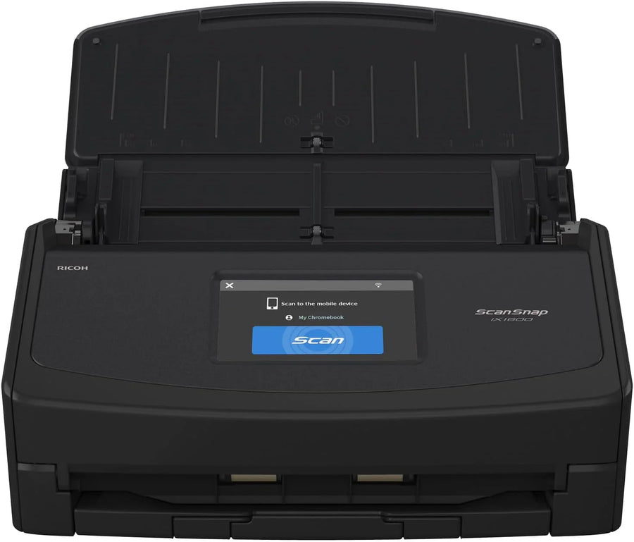 iX1600 Wireless or USB High-Speed Cloud Enabled Document, Photo & Receipt Scanner with Large Touchscreen and Auto Document Feeder for Mac or PC, 17 watts, Black