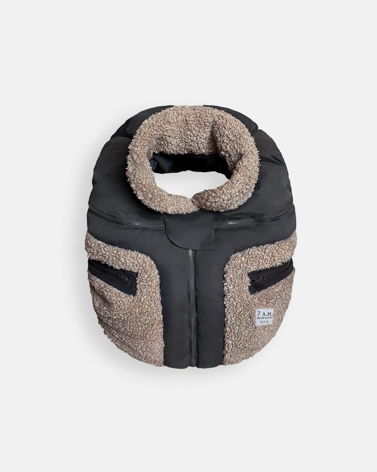 7AM Enfant Car Seat Cocoon - Black - Applique Oatmeal
