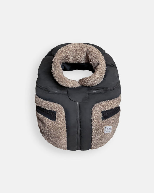 7AM Enfant Car Seat Cocoon - Black - Applique Oatmeal