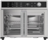 Fryer Toaster Oven Combo, 12 in 1 Countertop Convection Oven Cooks Food Fast, Fits a Whole Pizza or 6 Toast Slices, French Doors with Stainless Steel Finish