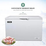 Commercial Top Chest Freezer 7 Cu. Ft - Deep Ice Cream Freezer with Wire Storage Basket, Solid Door, for Groceries, Kitchen, Restaurant White image 4