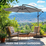 9.8FT Offset Patio Umbrella Hanging Cantilever Umbrella Outdoor Sun Shade with Easy Tilt Adjustment, 8 Ribs, UV Protection for Backyard, Lawn, Garden and Pool, Blue image 2