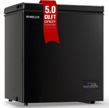Chest Freezer 5.0Cubic Feet Deep Freezer Freestanding Freezers with 2 Removable Stainless Steel Basket, Mini Freezer Top Open Door Compact Freezer with Electronic Control 41℉ to -15℉BLACK image 2