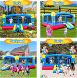 Big Inflatable Bounce House for Party Fun,15ft x 14.8ft,Double Basketball Hoop,Throw Ball Game,Reinforced PVC Bounce Floor,Jumping Bouncy Castle Holds 6 Kids image 3