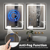 LED wall-mounted makeup mirror with lights - suitable for wall-mounted large makeup tables. Features intelligent touch buttons, anti-fog, water resistance, adjustable dimming, color adjustment, and magnifying glass function. image 3